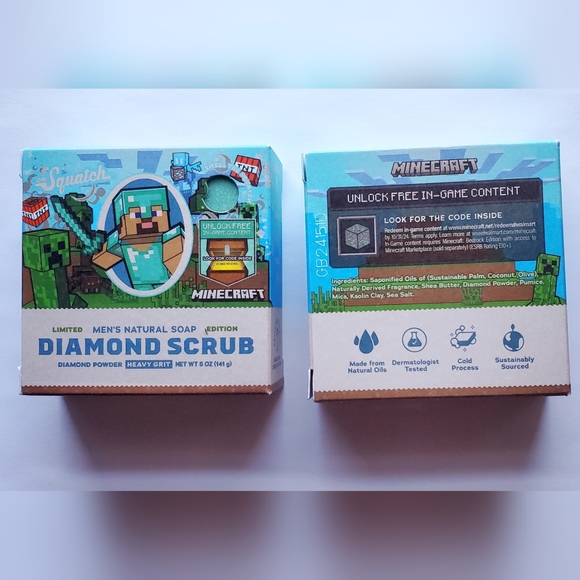 Dr Squatch x Minecraft Limited Edition Diamond Scrub Bar Soap - Picture 9 of 13